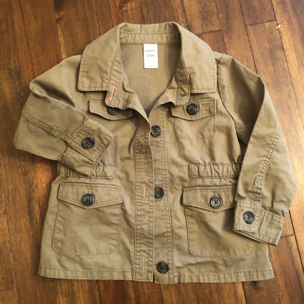 Olive button down jacket